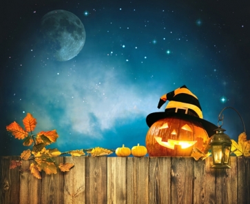 Under The Moon Pumpkin Theme Halloween Party Backdrop Stage Background Decoration Prop
