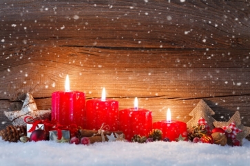 Red Candlelight Snowflake Wood Wall Christmas Photo Booth Backdrop Decoration Prop
