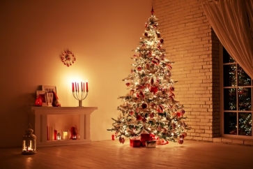 Gold Candlelight Decoration Christmas Tree Christmas Backdrop Photography Background