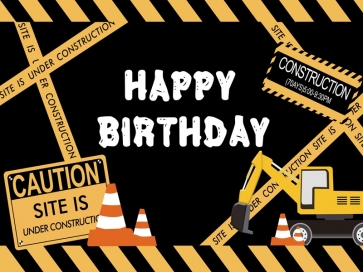 Construction Theme Boy Happy Birthday Backdrop Cake Table Decorations Background Prop
