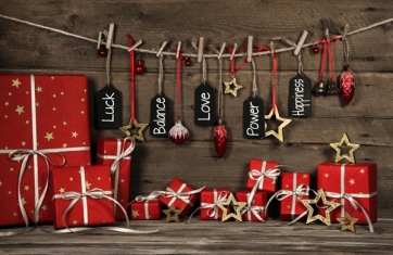 Santa's Workshop Backdrop Wood Wall Christmas Background Stage Decoration Prop