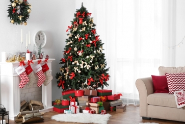 Christmas Tree Backdrop Photo Booth Stage Photography Background Decoration Prop