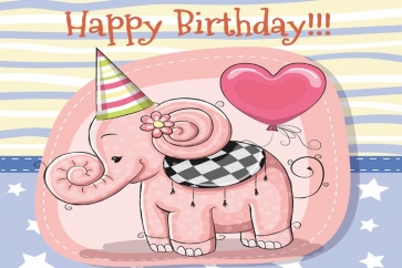 Pink Elephant Theme Kid Girl Happy Birthday Backdrop Photography Background Cake Smash Decoration Prop