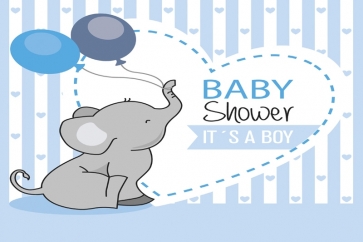 Baby Boy Shower Party Elephant  Backdrop Photography Background Decoration Prop
