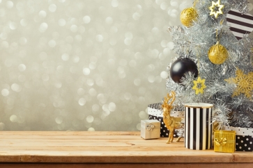 Gold Glitter Christmas Photo Booth Backdrop Stage Photography Background Decoration Prop