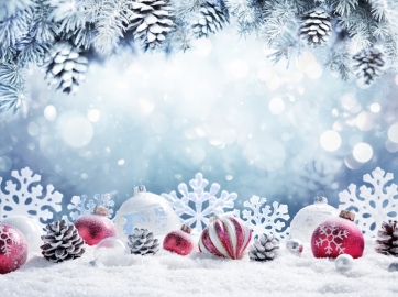 Pine Cones Snowflake Christmas Photo Booth Backdrop Stage Photography Background Decoration Prop