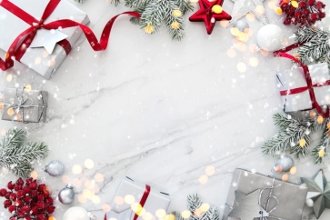 Snowflake Gift Box Marble Textured Christmas Backdrop Stage Photography Background Decoration Prop