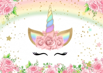 Baby Shower Kid Happy Birthday Rainbow Unicorn Backdrop Studio Photography Background Decoration Prop