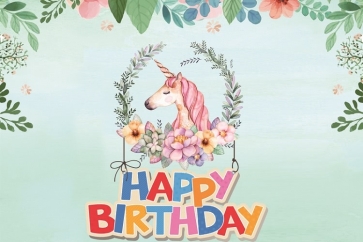 Unicorn Photo Backdrop Kid Happy Birthday Photography Background Decoration Prop