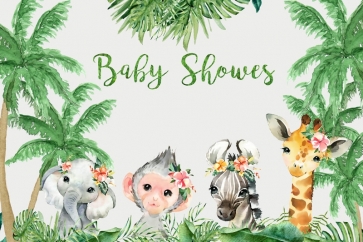 Jungle Animal Safari Baby Shower Backdrop Photography Background Decoration Props