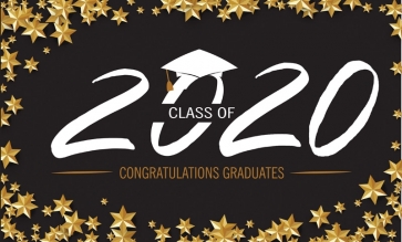 Golden Five Pointed Star Around 2020 Graduation Backdrop Decorations Background 