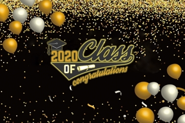 Personalized Golden Balloon Black Background Decorations 2020 Graduation Backdrop