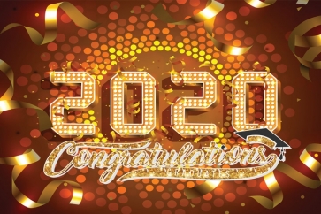 Golden Graduation Ribbon High School 2020 Graduation Backdrop Decorations Background