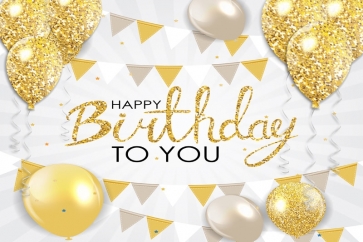 Gold Balloons Happy Birthday Party Studio Photographic Photo Prop Background