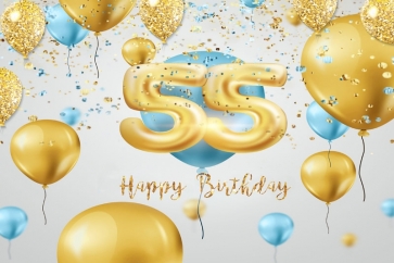 Happy 55th Birthday Party Balloons Background Drops for Photography