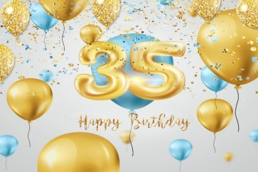 Happy 35th Birthday Party Balloons Backdrop Background for Photography