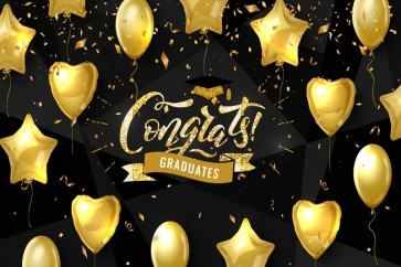 Gold Balloons Stars Hearts Graduation Party for Graduates Photography Backgrounds and Props
