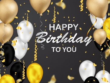 Colorful Balloons Happy Birthday Party Black Background Pro Photo Backdrops
