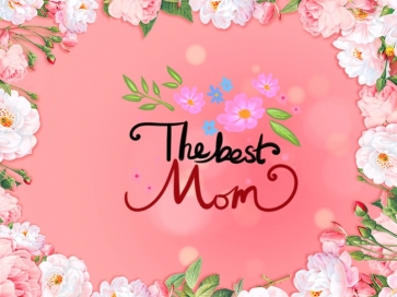 Fresh Flowers Around Retro Mother's Day Backdrop Photo Booth Photography Background