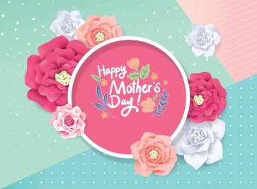 Fresh Flowers Frame Retro Mother's Day Backdrop Photo Booth Photography Background