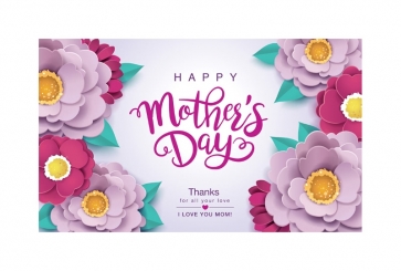 3D Fresh Flowers Around Mother's Day Backdrop Photo Booth Background