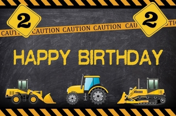 Builder Dump Trucks Boy Happy Birthday Party Backdrop Cake Table Background Decoration Prop
