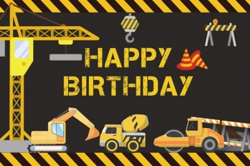  Dump Truck Construction Theme Kid Boy Happy Birthday Backdrop Cake Smash Decoration Prop