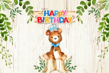 Safari Little Bear Theme Children Happy Birthday Party Photography Background Decorations Prop