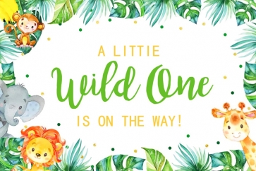 A Little Wild One Is On The Way Children 1st Happy Birthday Party Backdrop Decorations Prop