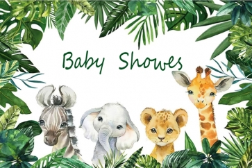 Cute Cartoon Wild Safari Backdrop Baby Shower Photography Background Decoration Prop