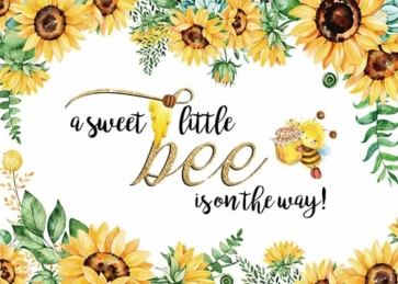 A Sweet Little Bee Is On Theway Sunflower Baby Shower Children Happy Birthday Backdrop Photography Background Decoration Prop