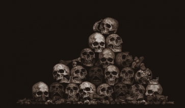 Terrifying Skeleton Skull Halloween Party Backdrop Photography Background Decoration Prop