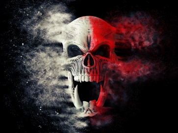 Terrifying Unique Skeleton Skull Halloween Backdrop Stage Photography Background Decoration Prop