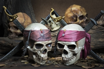 Unique Pirate Skeleton Skull Halloween Party Backdrop Decoration Prop