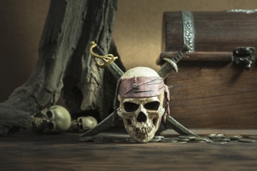 Pirate Skeleton Skull Stage Background Decoration Prop Halloween Party Backdrop