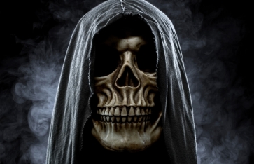 Terrifying Dark Skeleton Skull Background Halloween Party Backdrop Decoration Prop