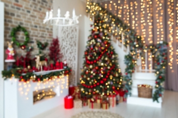 Blurred Christmas Tree Backdrop Party Stage Photography Background 10ft x10ft 10ft x20ft 