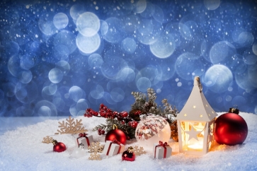 Winter Snow On Candlelight Light Christmas Party Backdrop Photo Booth Stage Photography Background