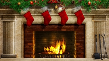 Merry Christmas Fireplace Backdrop Stage Photography Background Decoration Prop