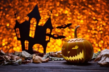 Castle Pumpkin Lantern Halloween Theme Photography Backdrop