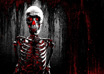 Scary Bloody Skull Halloween Party Photo Background Backdrops