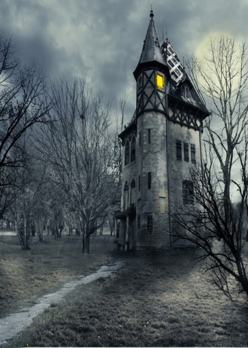 Scary Night Ghost Castle Halloween Party Photographic Backdrops