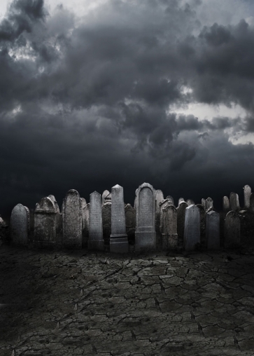 Scary Night Tombs Cemetery Halloween Party Decoration Photo Backdrops