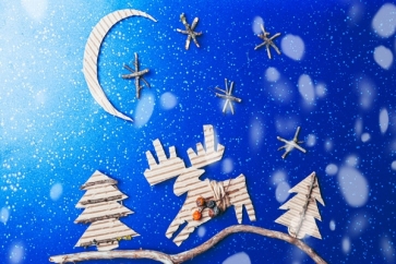 Cartoons Blue Christmas Backdrop Stage Photography Background Decoration Prop