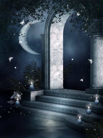 Middle Ages Arch Step Halloween Party Backdrop Photography Background Decoration Prop