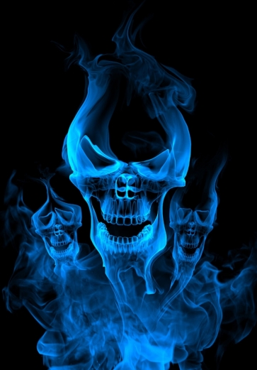 Blue Smoke Skeleton Skull Halloween Party Backdrop Photography Background Decoration Prop