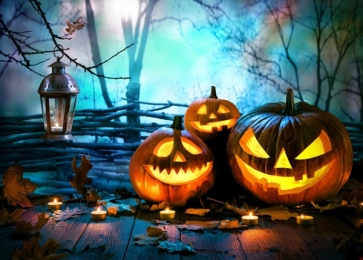 Scary Pumpkin Theme Halloween Party Backdrop Stage Background Decoration Prop