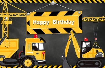  Dump Truck Construction Theme Boy Happy Birthday Cake Table Backdrop Photography Background Decoration Prop