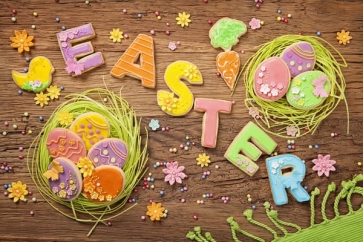 Easter Eggs Letters EASTER Flowers Vinyl Photography Studio Background