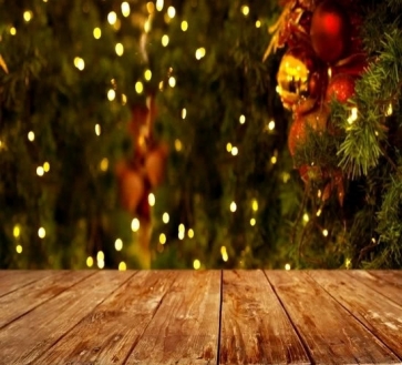 Christmas Tree Ring Bell Wood Floor Wood Photo Backdrop